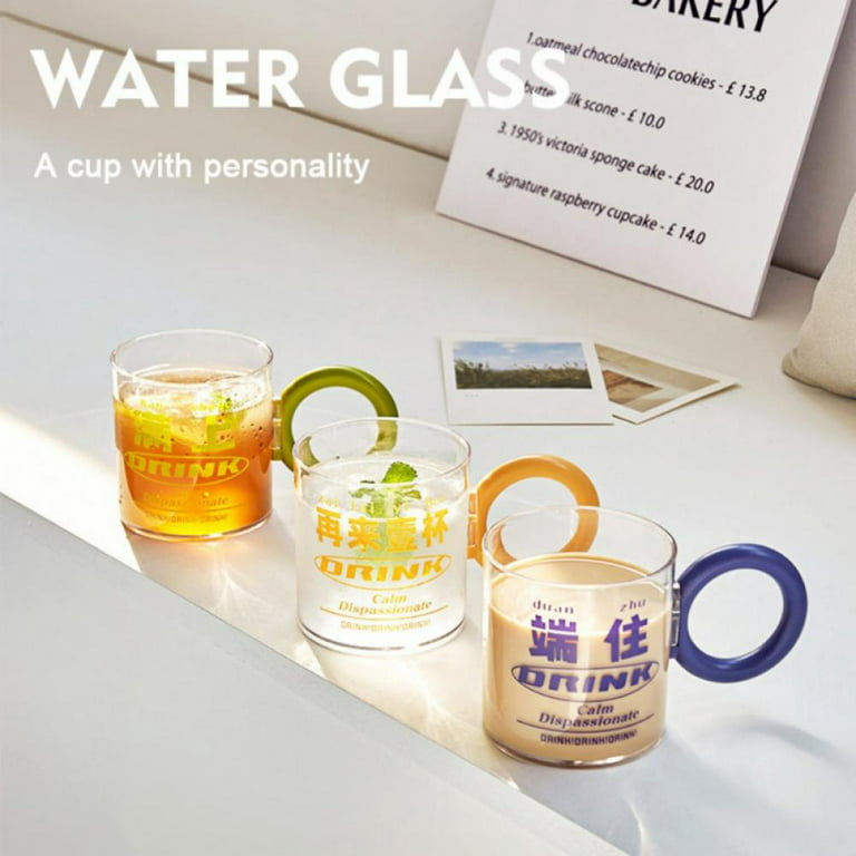 Creative Glass Coffee Cup with lid 480ml 16oz Beer Juice Coffee
