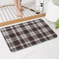 thumbnail image 4 of Gray Red Plaid Checkered Pattern Bathroom Rugs Mat,Non Slip Microfiber Bathroom Rug,Rubber Backing,Soft Bathroom Mats for Bathroom Floor,Tub and Shower,17x27in(43x68cm), 4 of 5