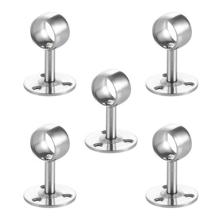 

HOMEMAXS 5PCS Round Shape 22mm Diameter Stainless Steel Coloset Pole Socket For Closet Curtain