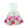 thumbnail image 2 of Girls Dress Rose Flower Print Butterfly Embroidery Green 12 Years, 2 of 4
