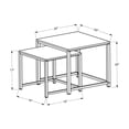 thumbnail image 3 of Nesting Table Set of 2, End Tables with Tile Top, Metal Frame, Space Saving Accent Tables for Living Room, Bedroom, Brown, 3 of 5