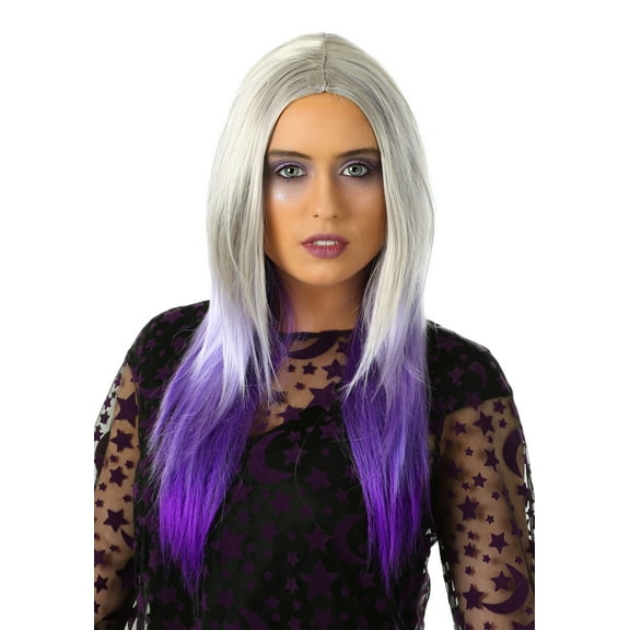 Womens Purple And Grey Ombre Wig