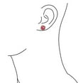 thumbnail image 3 of Bling Jewelry Womens Fuchsia Red Pink Square Cushion Cut Stud Earrings CZ Simulated Ruby Cubic Zirconia Rose Gold Plated, 3 of 5