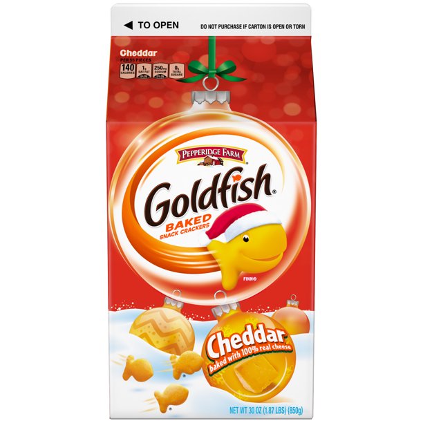 Pepperidge Farm Goldfish Crackers Cheddar 30 Oz Carton Walmart Com