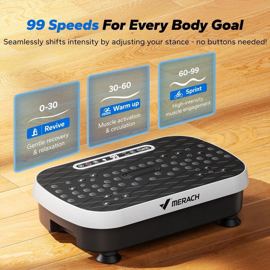 Vibration Plate Exercise Machine For Weight Loss, Dual Massage, 99 Adjustable Speeds, Full Whole Body Workout Vibration Platform, Waver Vibration Plate For Home Fitness