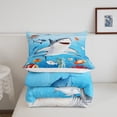 thumbnail image 5 of Erosebridal Cartoon Shark Comforter Set Full Size Fish Bedding Set Sea Ocean Underwater World Comforter Marine life Sealife Quilt Set, 5 of 7