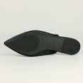 thumbnail image 4 of Hawkwell Women's Backless Slip on Slides Comfortable Loafer Shoes Flats Pointed Toe Mules,Black snake PU,US 5, 4 of 5