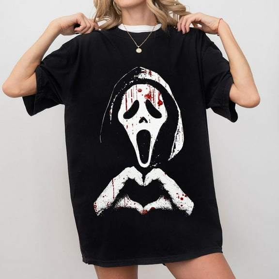 Ghostface Shirt, Horror Movie Tee, Creepy Heart Hands Tee, Spooky Killer Fan Gift Unisex, Love Ghostface Tee