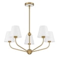 thumbnail image 6 of XAV-B9315-VG-WH Crystorama Lighting Xavier - 5 Light Chandelier-12.5 Inch Tall and 28 Inch Wide-Vibrant Gold/White Finish, 6 of 7