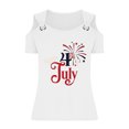 thumbnail image 4 of Tops de Hombro Frío para las Mujeres Día de la Independencia Impreso Fuera Del Hombro Blusa con Cuello en V, Fuera Del Hombro de las Mujeres, 4 of 4