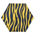 thumbnail image 6 of Yellow Zabra Skin Print All Weather Umbrella Triple Folding Parasol 6 Ribs UV Protection Portable, 6 of 8