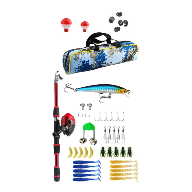 Product Classification Fishing - Kids Beginner Rod Kit 18m with Reel Tackle and Carry Bag for Outdoor Use
