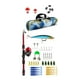 thumbnail image 1 of Kit de caña de pescar para niños 1.8m Set de pesca para principiantes con carrete, aparejos y bolsa de camuflaje para niños y adolescentes (rojo/azul), 1 of 8