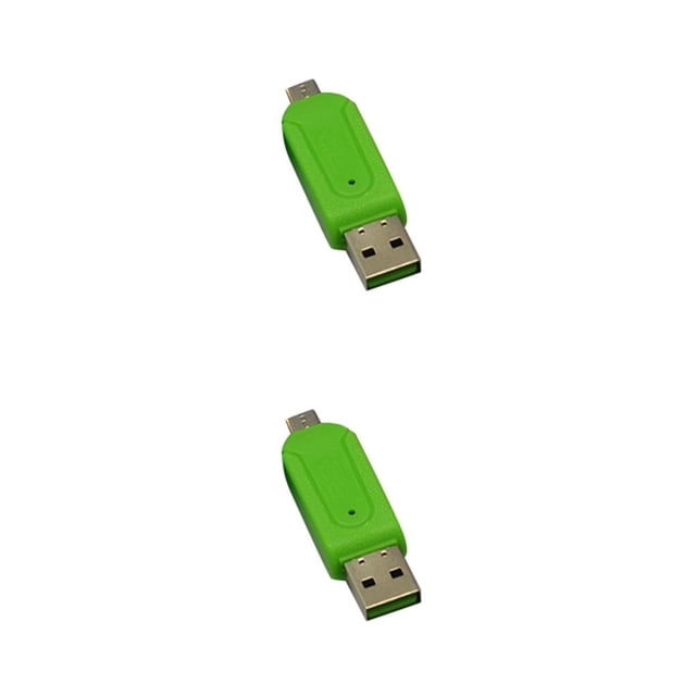 bedienty USB 2 .0 Memory Card Adapter Cellphone Camera TF SDHC Memory Card for Micro USB OTG Card Reader Adapter Green 2Set