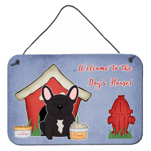 Caroline's Treasures Dog House Collection Bulldog francés Brindle Impresiones para colgar en la pared o en la puerta BB2763DS812, 8 x 12, multicolor Caroline's Treasures BB2763DS812