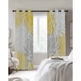 thumbnail image 2 of Yellow Grey Chrysanthemum Blackout Curtains for Bedroom, Farmhouse Botanical Floral Modern Room Darkening Window Drapes for Living Room, Thermal Insulated Grommet Curtains, 27.5x39 inch, 2 Panels, 2 of 9