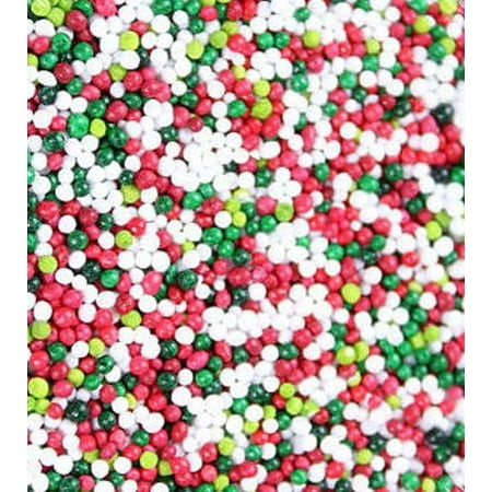 Christmas Mixes 6 oz. Merry Christmas Nonpareils Sprinkle Mix / Christmas Sprinkles / Holiday Sprinkles / Edible Sprinkles ()
