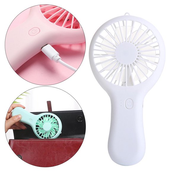 Mini ventilador de enfriamiento portátil, ventilador de collar de carga por USB, batería de 800 mAh blanco