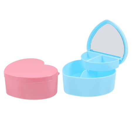ETHZZLE 2Pcs Earring Jewelry Box with Hair Clip Organizer for Makeup Storage in Assorted Color