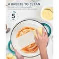 thumbnail image 6 of NestVita 7.5QT Enameled Cast Iron Dutch Oven, Oven Safe, Non-Stick, Gradient Green, Includes Lid and 2 Silicone Gloves, 6 of 10
