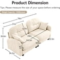 thumbnail image 2 of 74" Oversized Chenille Modular Sectional Loveseat Sofa with High-Density Foam Cushions and Tufted Pleated Cushion Backrest, Upholstered 2-Seater Cloud Couch with 2 Pillow, for Living Room, Beige, 2 of 7