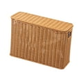 thumbnail image 4 of Cesta de almacenamiento de ratán sintético, tejida a mano, para guardar artículos diversos, decorativa para el hogar, dormitorio, sala de estar, L madera, 4 of 8