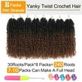 thumbnail image 4 of 8 Pack Yanky Twist Crochet Hair for Women Pre-looped,8 Inch Twist Hair Bohemian Passion Twist Crochet Hair Boho Crochet Braids Synthetic (Dark Brown), 4 of 6