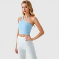 thumbnail image 4 of Active Women's One Shoulder Cutout Athletic Crop Top - Large, Light Blue, 4 of 7