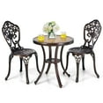 thumbnail image 1 of Patiojoy Ensemble Bistro 3 Pcs en Aluminium Coulé Ensemble Bistro de Patio Extérieur Table Bistro Ronde d'Extérieur et Chaises pour Véranda, 1 of 9