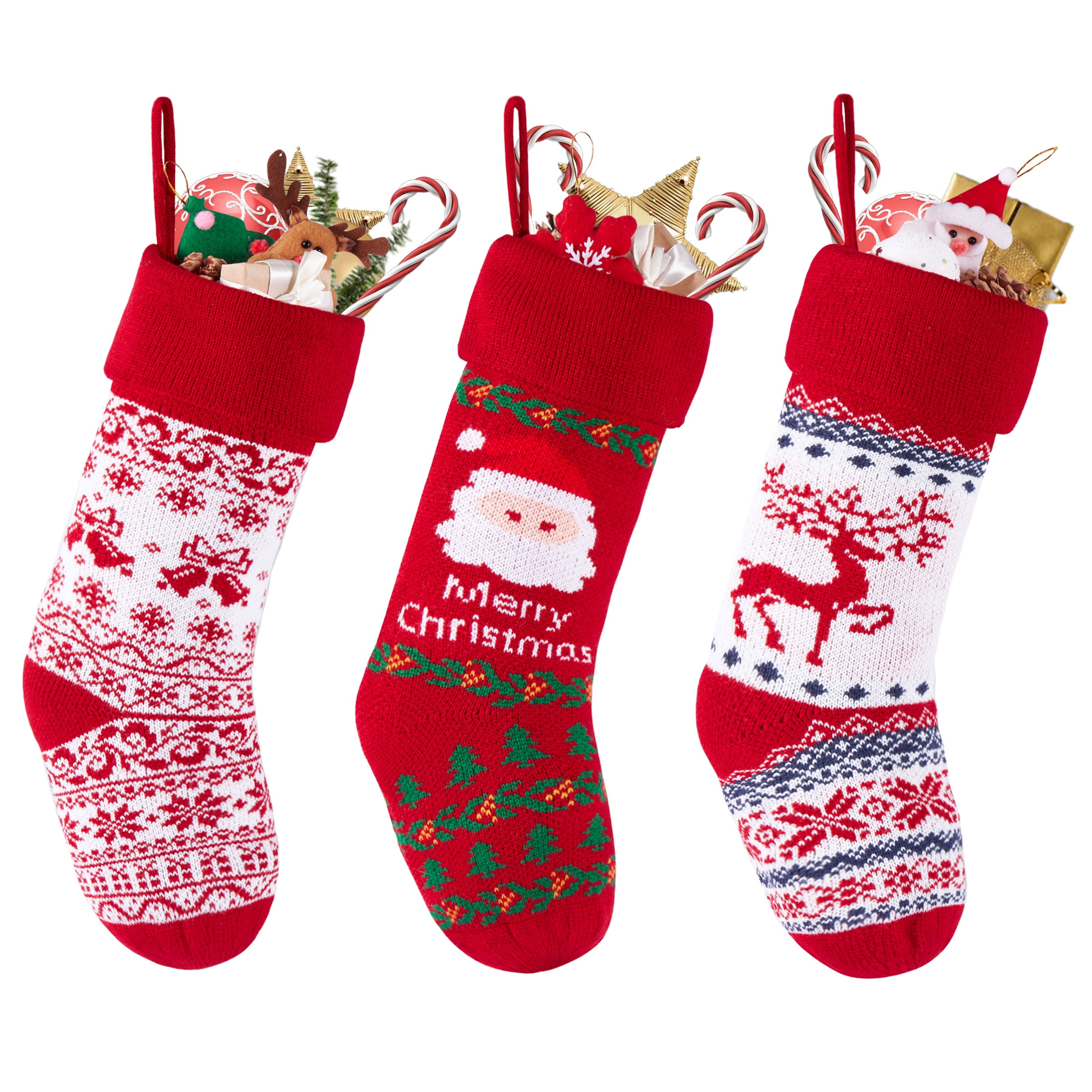 1PCS Christmas Stockings 18 inch Xmas Stocking Party Mantel Decoration Ornaments 