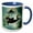 Blue/White, variant on 3drose, Awesome Swimming Orca, 11oz Two-tone Black Mug