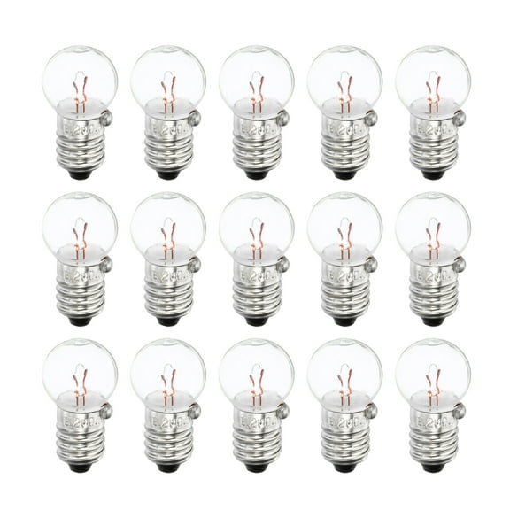 Uxcell 6.2V E10 Warm Yellow Light Mini Incandescent Bulbs with Box 1 Set/15 Count