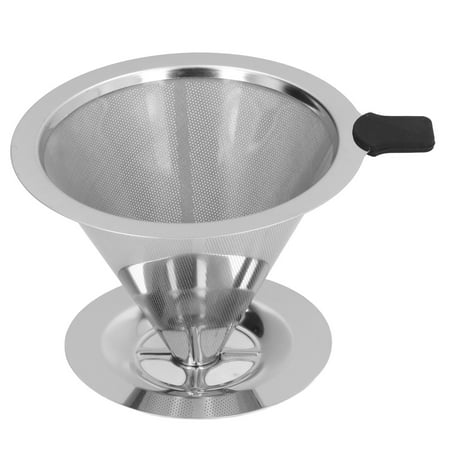

Stainless Steel Coffee Dripper Drip Cone Coffee Filter Reusable Coffee Filter Cup for Kitchen2‑4 Cups