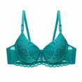 thumbnail image 3 of Mrat Clearance Women's Front Zipper Sports Bras for Women Lace with Color Double Padded Bralettes for Women Breasted Plus Size Bralettes for Women Push Up Bra Green_EE XXL, 3 of 3