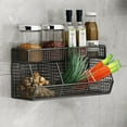 thumbnail image 4 of 2025 Plan, Kaireo Kitchen Rack Wall Mount No Punch White, Wall Mounted Kitchen Shelves Small Item Organizer Wire Mesh Storage Basket Rack Easy Installation Large Capacity Clutter, 4 of 9