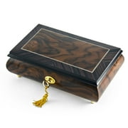 Modern 2 Toned Classic Style Burl Elm Matte with Rosewood Border Music Box - Under the Sea (The Little Mermaid) - SWISS