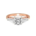 thumbnail image 3 of 4 Carat IGI Certified Princess Shape Lab Grown Diamond Engagement Ring | 14K Rose Gold |adison Three Stone Side Baguette Diamond Ring | FG-VS1-VS2 Quality Friendly Diamonds, 3 of 4