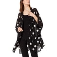 thumbnail image 1 of Anne Klein Womens Open Front Chiffon Kimono Top Blouse, black, S, 1 of 1