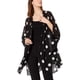 thumbnail image 1 of Anne Klein Womens Open Front Chiffon Kimono Top Blouse, black, S, 1 of 1