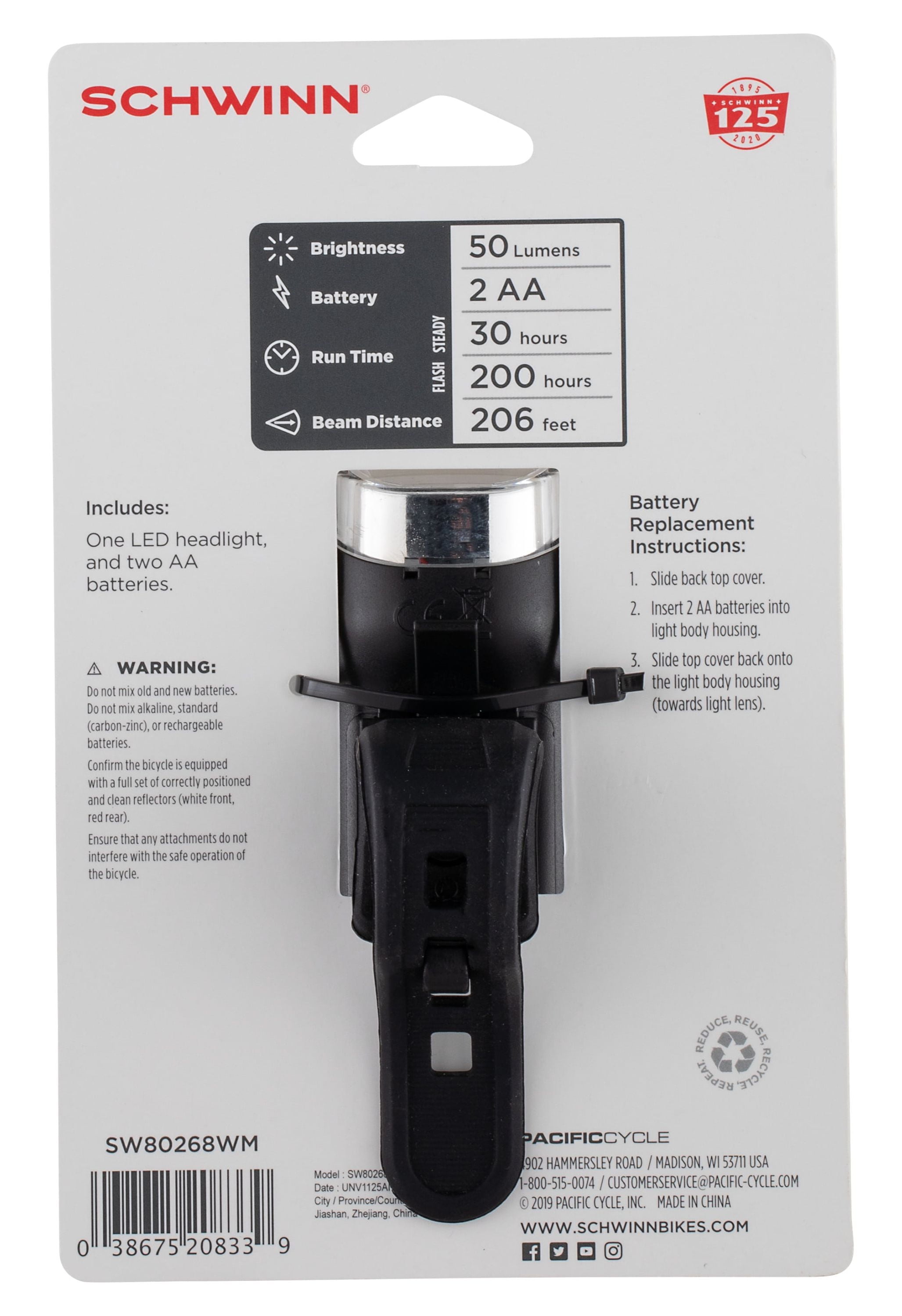 Schwinn 50 hotsell lumen usb headlight