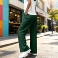 thumbnail image 2 of Outfmvch Striped Dress Pants for Women High Waist Wide Straight Leg Pinstripe Print Flowy Stretchy Trousers with Side Pockets Elegant Business Workplace Daily Office Dressy Slacks Bottoms Green XS, 2 of 5