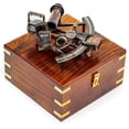 thumbnail image 5 of Nagina International Nautical Pirate's Maritime Astronomical Brass Sextant with Decorative Anchor Inlaid Rosewood Storage Wooden Box | Exclusive Decor Gifts (9 Inches, Antique Brass), 5 of 6