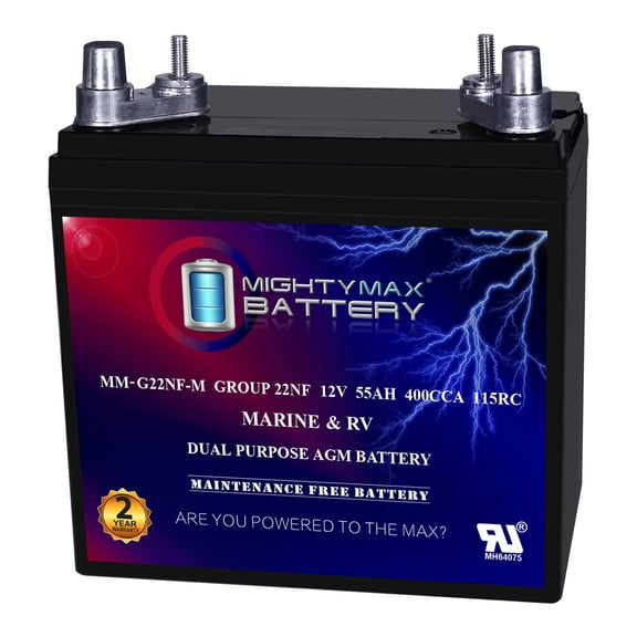 MM-G22NF-M 12V 55AH Replacement Battery Compatible with Dual Purpose Marine & RV