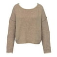 thumbnail image 6 of Womens Tops Chunky Knit Pullover Sweaters Casual Fall Winter Cozy Loungewear Women's Pullover Sweater Soft Knit Casual Loose Fit Round Neck Basic Solid Color Top For Daily Wear And Outfits, 6 of 9