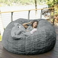 thumbnail image 2 of 5FT Storage Bean Bag Chair Cover No Filler Soft Fluffy Beanbag Cover Stuffable, 2 of 7