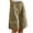 Khaki, variant on WAYUTE Shorts for Women Elastic Solid Color Shorts Button Down Half Pants with Pocket Casual Short Pant Wide Leg Shorts