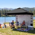 thumbnail image 4 of CROWN SHADES 10' x 10' One Push Pop Up Canopy Tent, Outdoor Shade with Built-in Side Pockets, Black, 4 of 8
