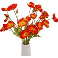 thumbnail image 1 of 5 Pack Artificial Poppy Flowers Silk Poppy Flowers with Stems, 1 of 7