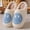 Blue, variant on Cute Smile Face Slippers for Women Perfect Soft Plush Comfy Warm Slip-On Happy Face Slippers fo Women Indoor fluffy Smile House Slippers for Women and Men Non-slip Fuzzy Flat Slides