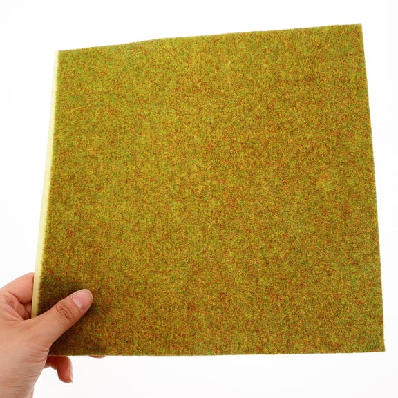 Homoyoyo Artificial Grass Green Low-Maintenance Plastic Turf for Model Train Layout and Landscaping 1 Set